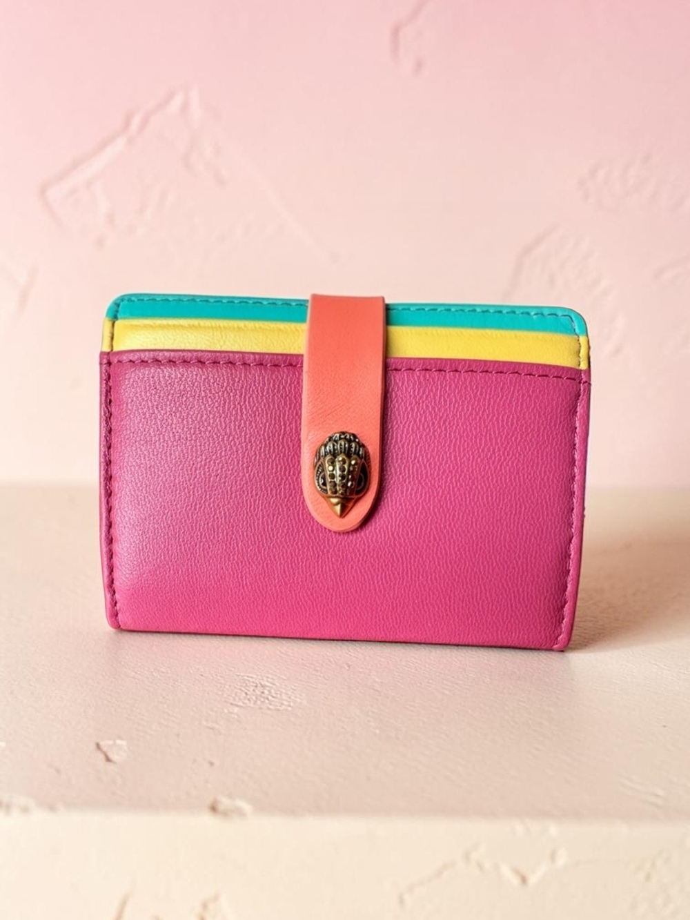 Kurt Geiger Kensington Multicolor Leather Bifold Card Wallet, NWT - Picture 4 of 4